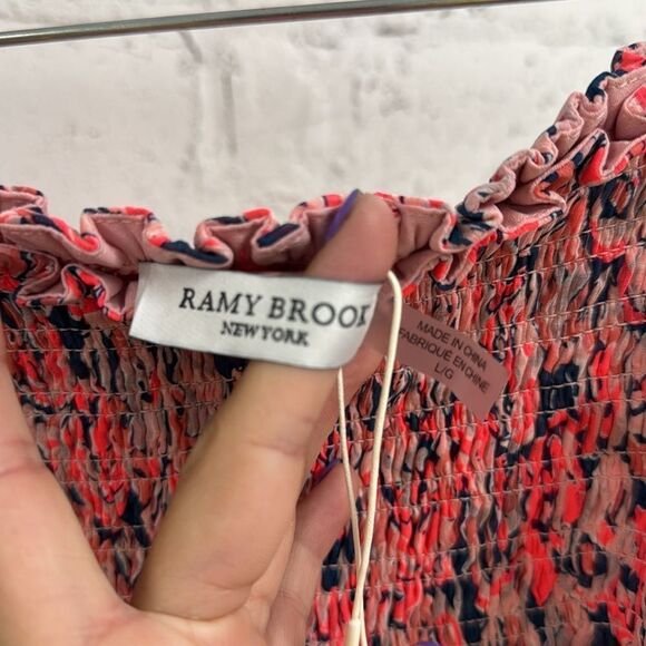 RAMY BROOK - Floral Pink Ruffle Mini Skirt - BRAND NEW - Size Large - Picture 2 of 3